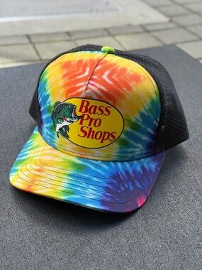 Bass black mesh trucker cap with embroidered logo